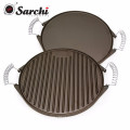 Cast iron Reversible gas griddle with Removable handle